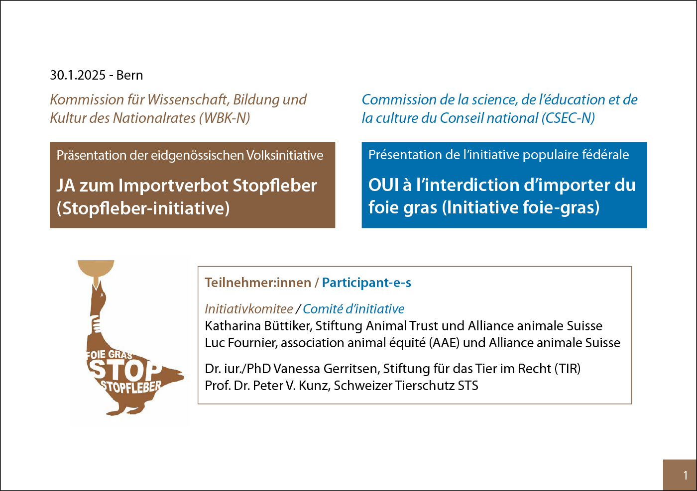 Stopfleber-Initiative im Parlament